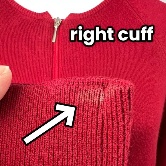 Pria Red Full Zip Cotton Blend Cardigan Sweater Small - Minor Flaws - Picture 10 of 10